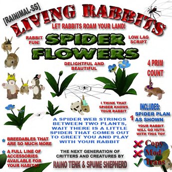 Second Life Marketplace - [Rainimal-SS] Living Rabbit Toy - Spider Flower